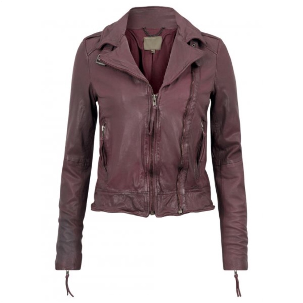 Muubaa Vienna Leather Biker in Merlot